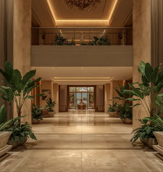 Resort corridor interior