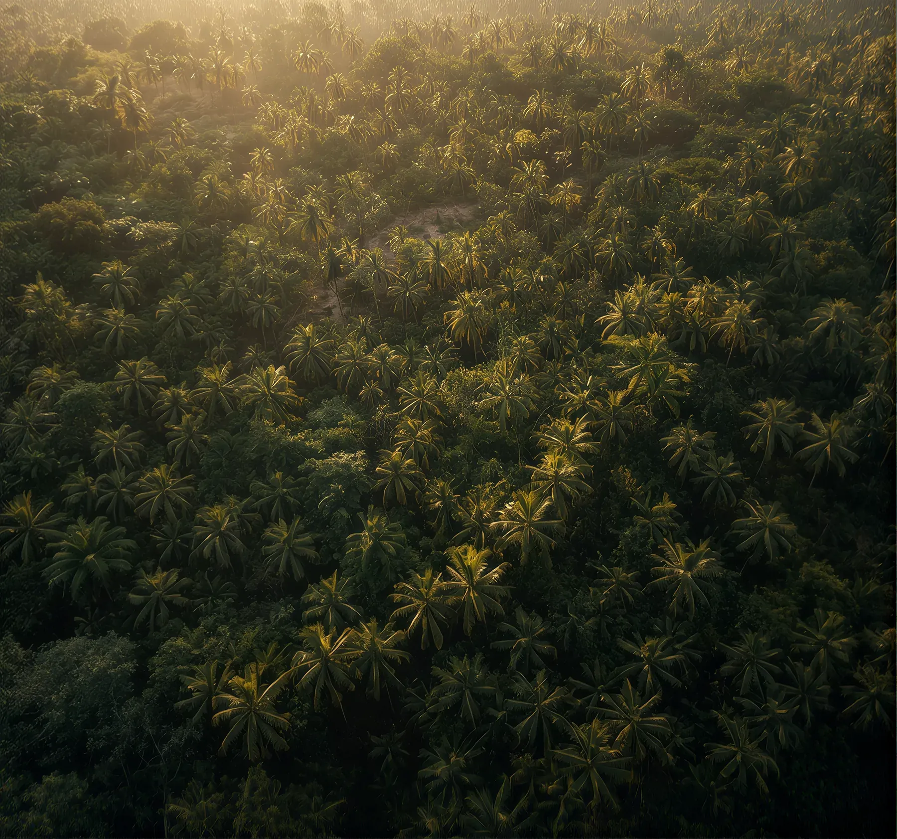 Dense coffee-plantation canopy