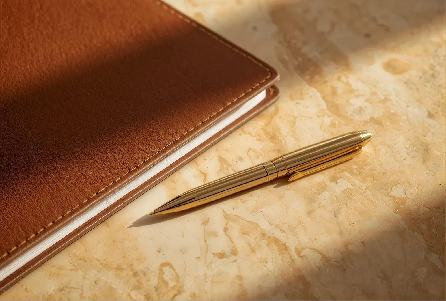Coffee and journal still life